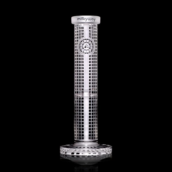 Squared 12 Inches Straight Tube Glass Bong