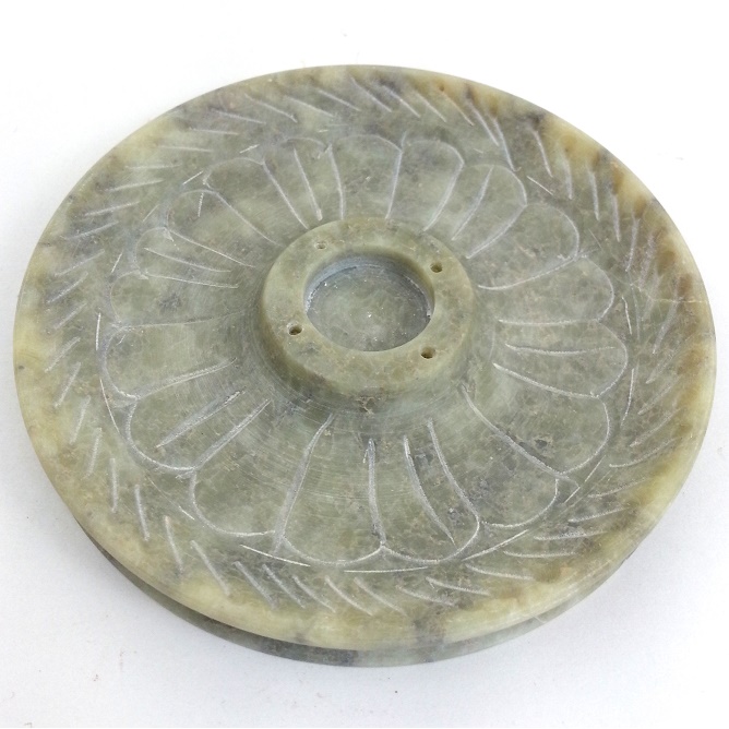 Yellow Stone Round Incense And Cone Holder Yellow Stone Round Incense And Cone Holder