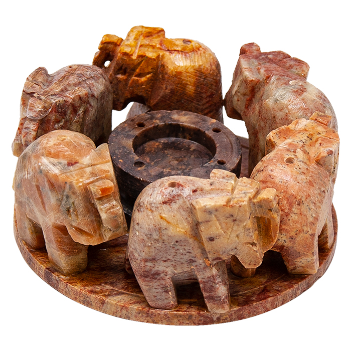 6 Elephant Stone Incense Holder 6 Elephant Stone Incense Holder
