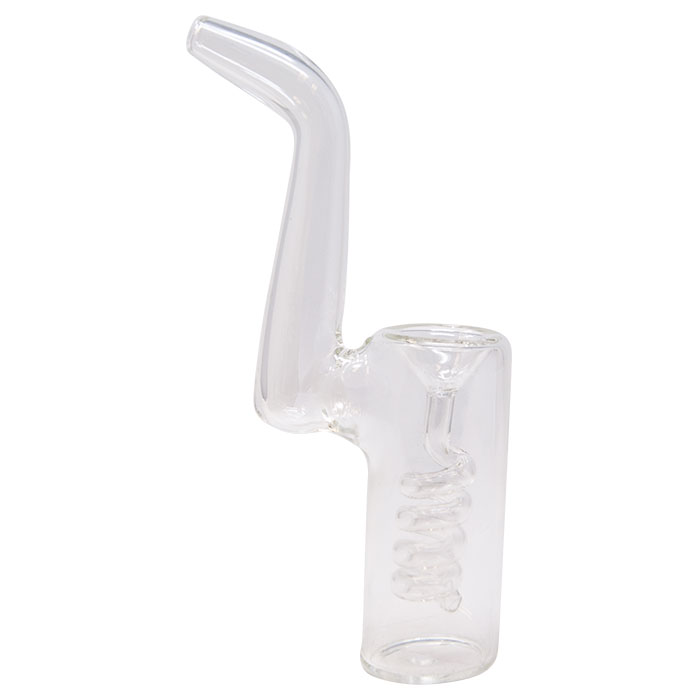 Handmade Clear Glass Spiral Bubbler 10 Inches