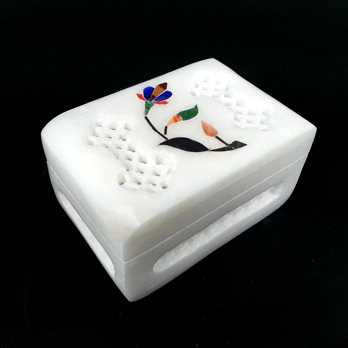Hand crafted stone jewellery box