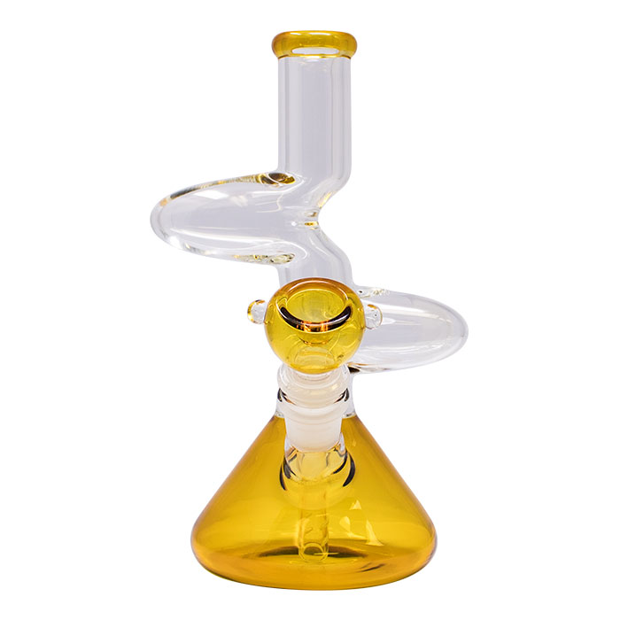 Amber 8 Inches Double Zong Bong With Bowl