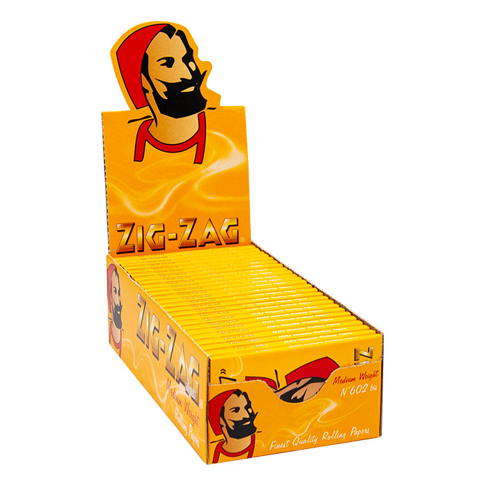 Zig Zag Medium Weight Yellow Single wide Rolling paper Ct 25