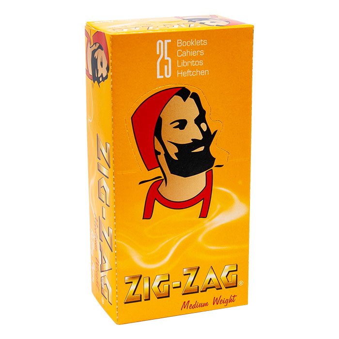 Zig Zag Medium Weight Yellow Single wide Rolling paper Ct 25