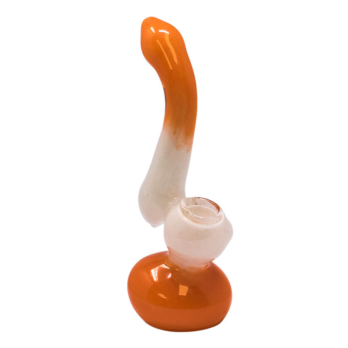 Orange Colored Glass Bubbler 7 Inches