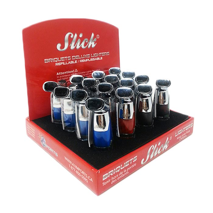 Slick Spitfire Torch Lighter Display Of 16