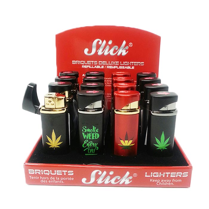 Slick Marijuana Torch Lighter Display of 16