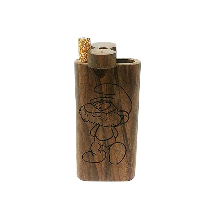 PAPA SMURF WOODEN DUGOUT 4 INCHES