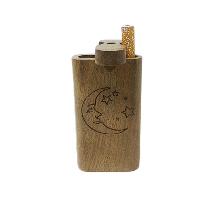 STARS AND MOON WOODEN DUGOUT 4 INCHES
