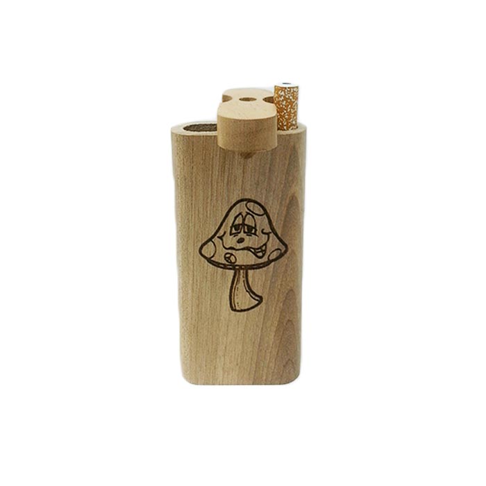 LAUGHING MUSHROOM WOODEN DUGOUT 4" INCHES