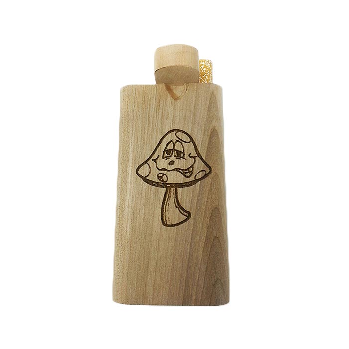 LAUGHING MUSHROOM WOODEN DUGOUT 4" INCHES