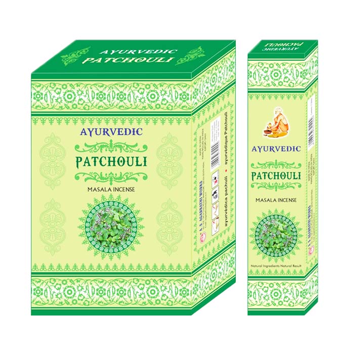 Ayurvedic Patchouli Incense Display of 12