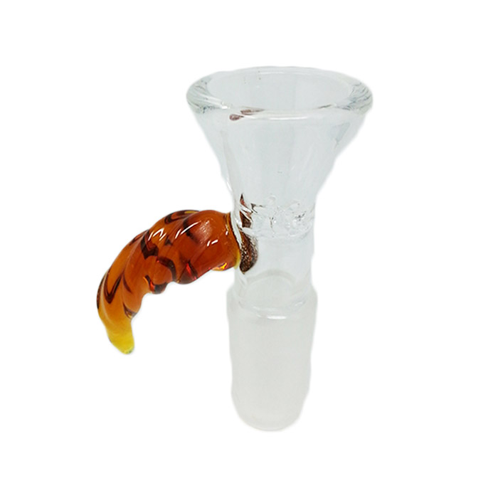 AMBER GLASS BOWL WITH TWIST HANDLE 14MM