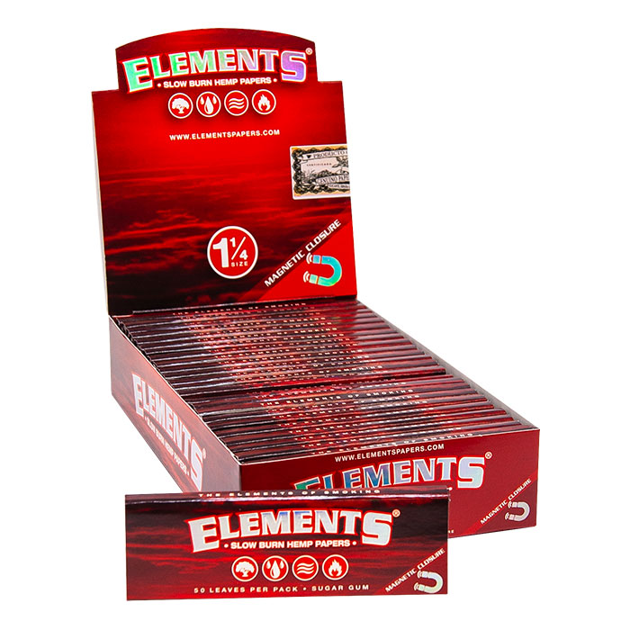 Elements Red Slow Burning Hemp Papers 1.25