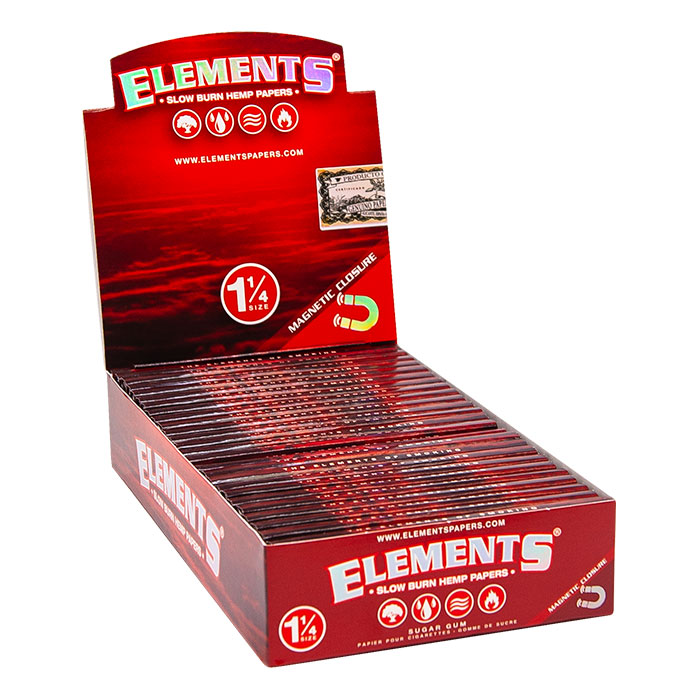 Elements Red Slow Burning Hemp Papers 1.25